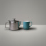 teapot and blue cup